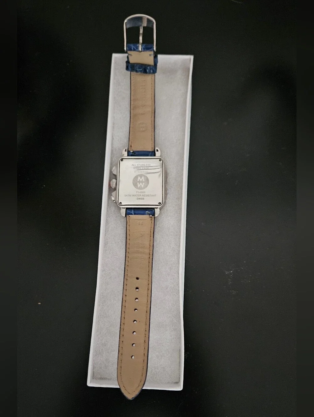 Michele Deco Diamond Chronograph Watch, White Mother-Of-Pearl Dial, Like New